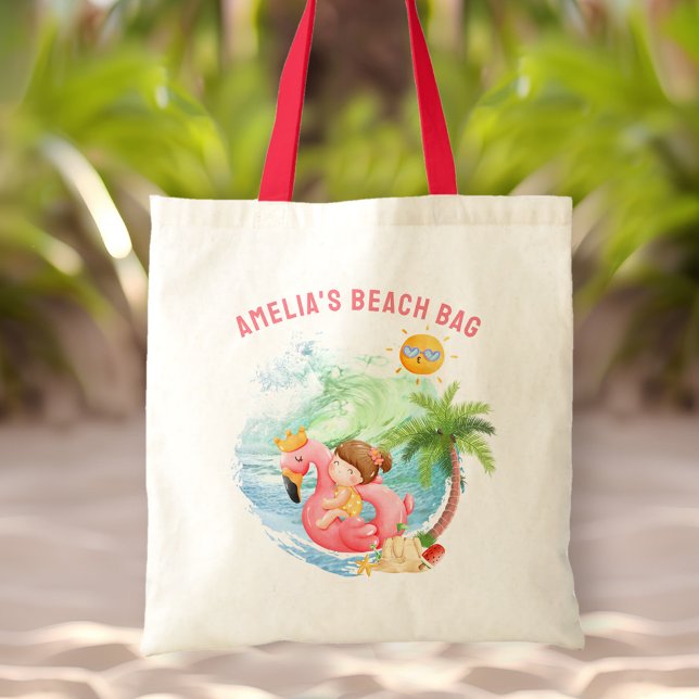 Cute Swimming Beach Namn Girl Tygkasse (Cute Swimming Beach Name Girl Tote Bag)