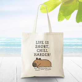 Cute Swimming Capybara Funny Quote Personlig Tygkasse