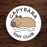 Cute Swimming Capybara Personlig Underlägg Papper Rund<br><div class="desc">Cute Swimming-illustration runt papper underlägg design med personlig: "Capybara Fläkt Klubb" för capybara älskare. Kapybara-illustrationen är en originaldigital konst som skapats av @artbybiyan.</div>