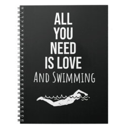 Cute Swimming Gifts Sports Quote Inspirational Anteckningsbok