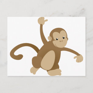 Cute Swinging Monkey Vykort