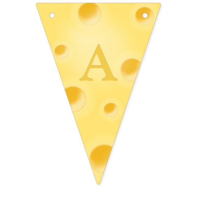 Cute Swiss Cheese bröllopsdag Anpassningsbar Lette Vimplar (Första flaggan)