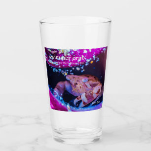 Cute swmer krab i Lila tube anemone Glaskopp
