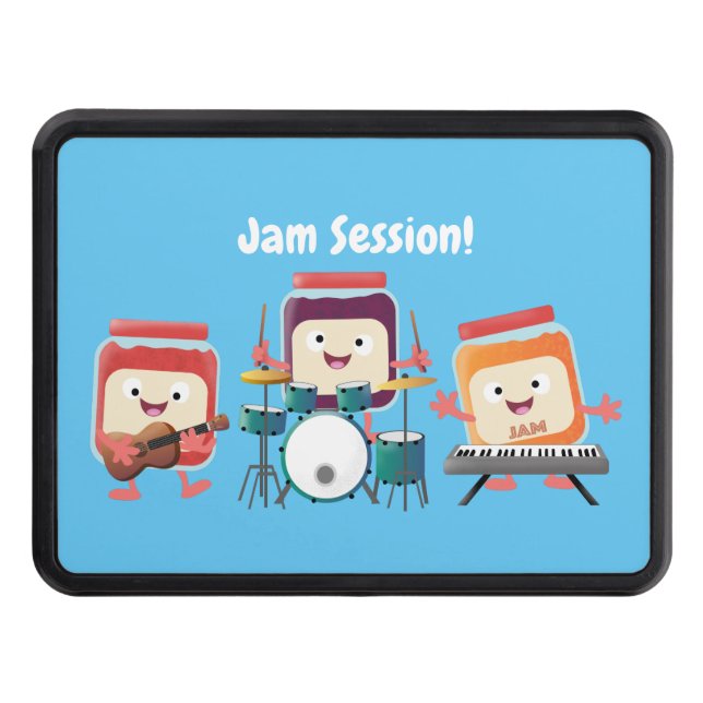 Cute sylt-sessionsmusiker tecknad humor dragkroksskydd (Framsidan)