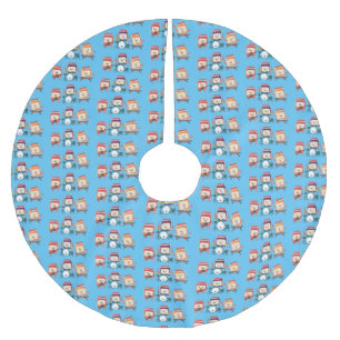 Cute sylt-sessionsmusiker tecknad humor julgransmatta borstad polyester