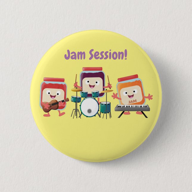 Cute sylt-sessionsmusiker tecknad humor knapp (Framsida)
