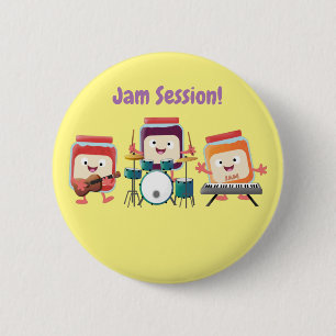 Cute sylt-sessionsmusiker tecknad humor knapp