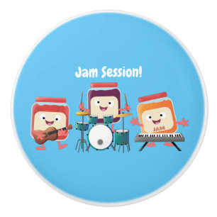 Cute sylt-sessionsmusiker tecknad humor knopp