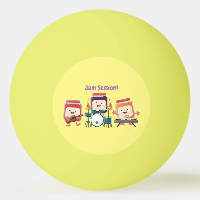 Cute sylt-sessionsmusiker tecknad humor pingisboll (Framsidan)