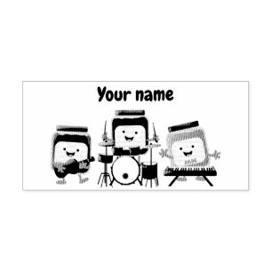 Cute sylt-sessionsmusiker tecknad humor stämpel