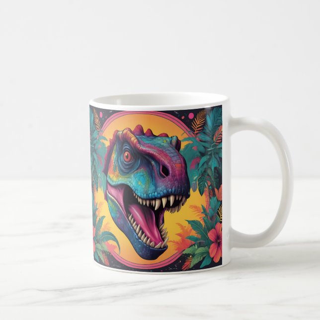 Cute T-Rex Dinosaur-kaffe Mugg (Höger)