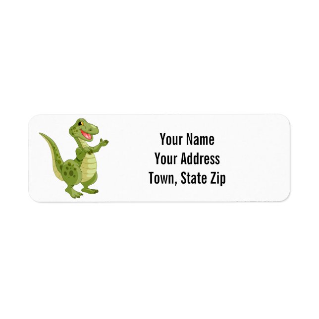 Cute T-Rex Dinosaur Return-adressetikett Returadress Etikett (Framsidan)