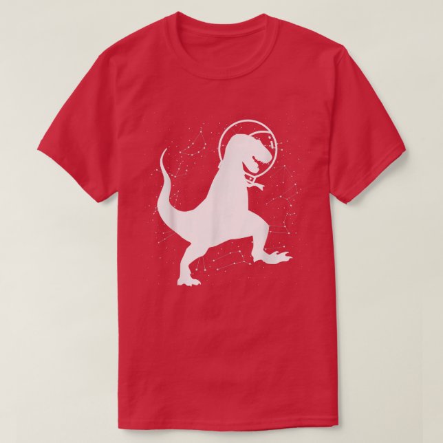 Cute T Rex Dinosaur Space Astronaut Manar Kvinnor Shirt (Design framsida)