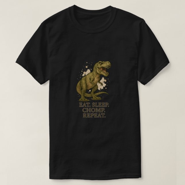 Cute T-Rex Dinosaur-uppspelning Förhistorisk desig T Shirt (Design framsida)