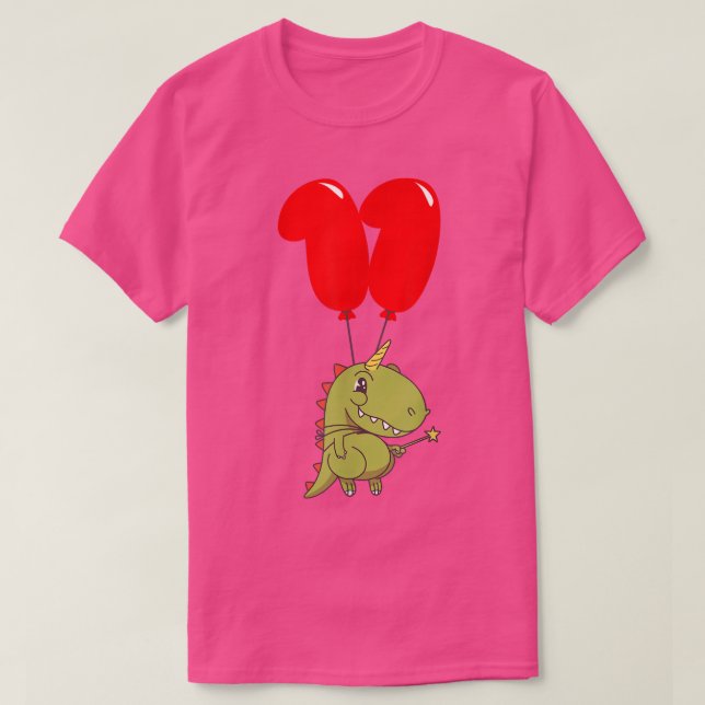 Cute T-Rex Fairy - 11:e födelsedagen - Kids Balloo T Shirt (Design framsida)