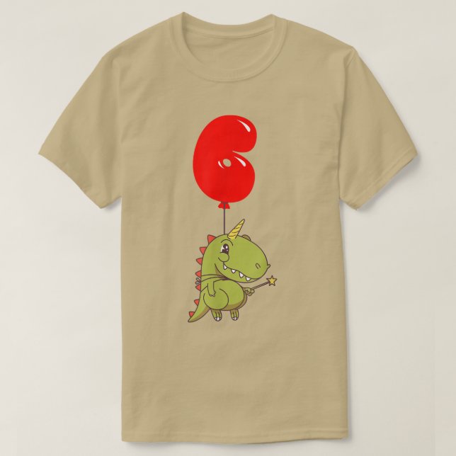 Cute T-Rex Fairy - 6e Birthday - Kids Balloon Par T Shirt (Design framsida)
