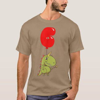 Cute T-Rex Fairy - 6e Birthday - Kids Balloon Par T Shirt