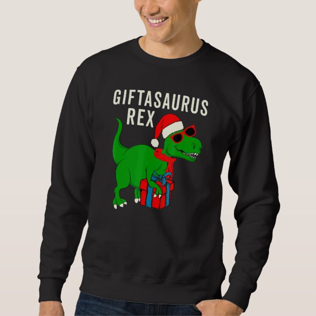 Cute T Rex jul Dinosaur Meme Asaurus Rex Lång Ärmad Tröja (Framsida)