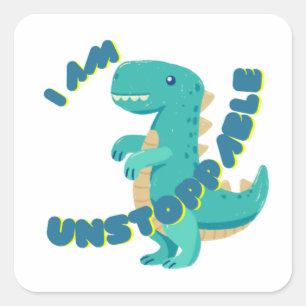 Cute T-REX med motiveringscitat Fyrkantigt Klistermärke