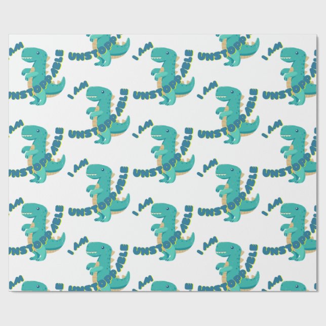 Cute T-REX med motiveringscitat Presentpapper (Platt)