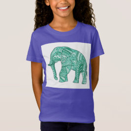 Cute t-shirt för en flicka med en mönstrad elefant