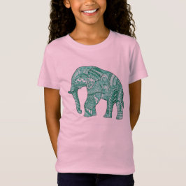 Cute t-shirt för en flicka med en mönstrad elefant