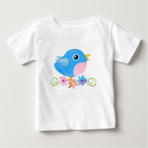 Cute t-shirt med Blue Baby Bird