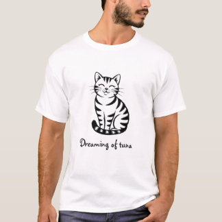 Cute Tabby katt drömmar om tonfisk T Shirt