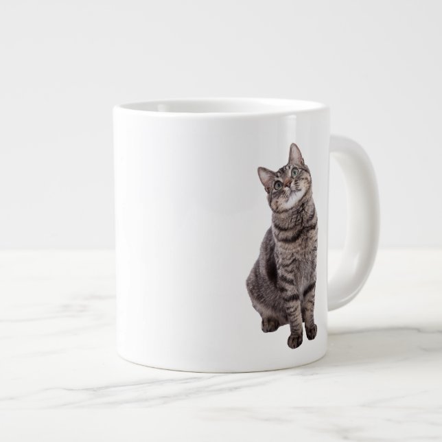 Cute Tabby katt Jumbo Mugg (Framsida höger)
