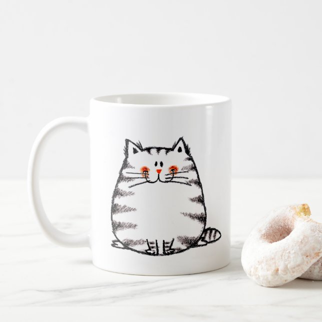 Cute Tabby katt - Kawaii kattunge för kattälskare Kaffemugg (Med munk)