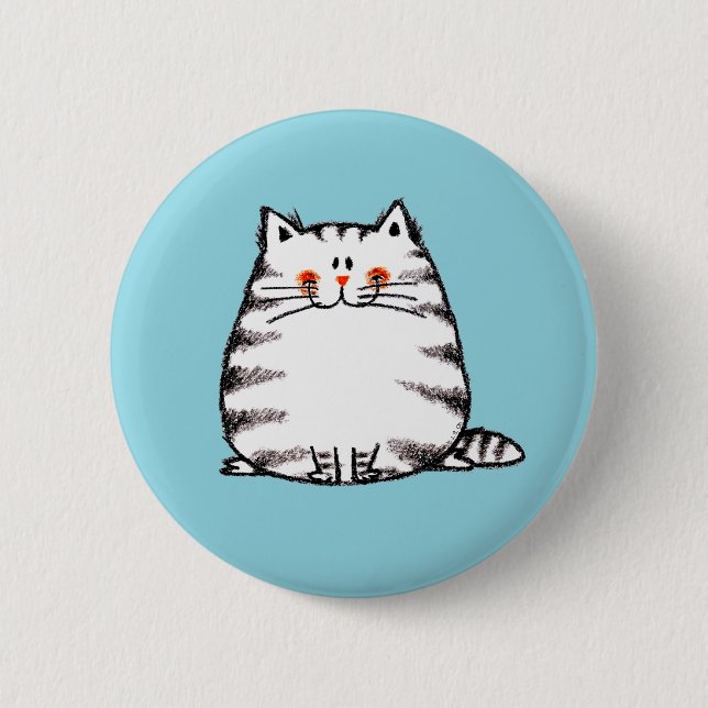 Cute Tabby katt - Kawaii kattunge för kattälskare Knapp (Framsida)