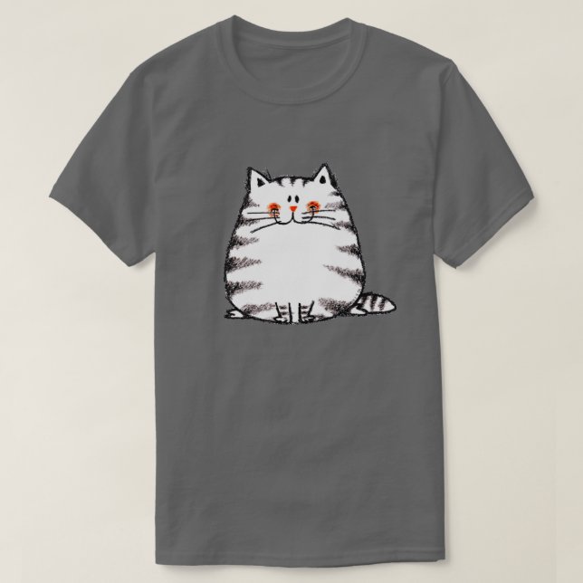 Cute Tabby katt - Kawaii kattunge för kattälskare T Shirt (Design framsida)