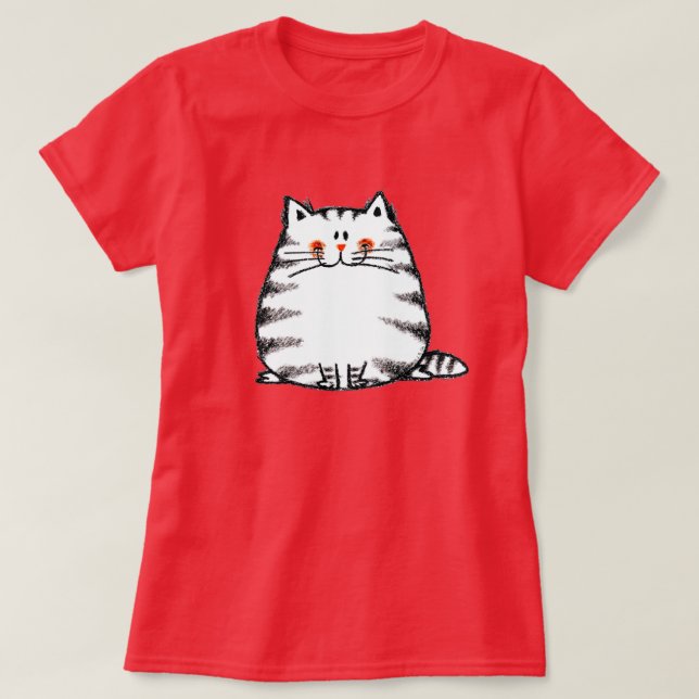Cute Tabby katt - Kawaii kattunge för kattälskare T Shirt (Design framsida)