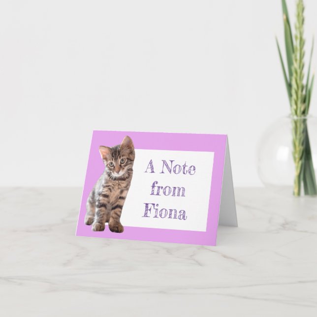 Cute Tabby katt Kitten Personlig Note Card Anteckningskort (Framsida)