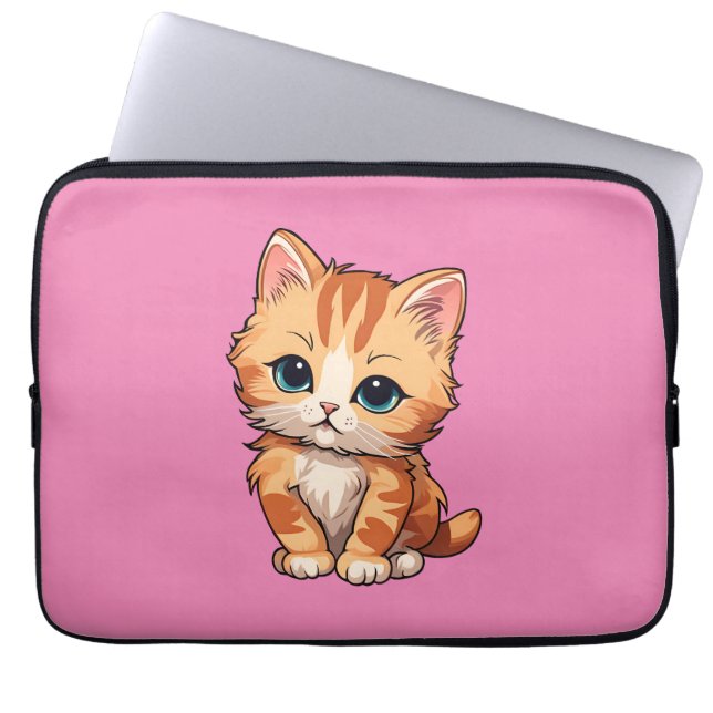 Cute Tabby katt Laptop Fodral (Framsidan)