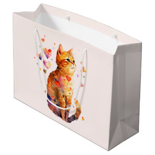 Cute Tabby katt med Hearts