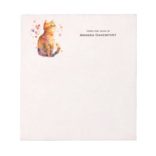 Cute Tabby katt med Hearts Anteckningsblock