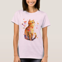 Cute Tabby katt med Hearts