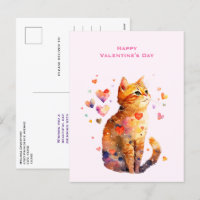 Cute Tabby katt med hjärtans hjärtans dag
