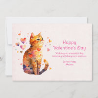Cute Tabby katt med hjärtans hjärtans dag