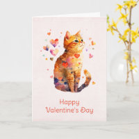 Cute Tabby katt med hjärtans hjärtans dag