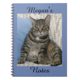 Cute Tabby katt Photo Personlig Namn Anteckningsbok
