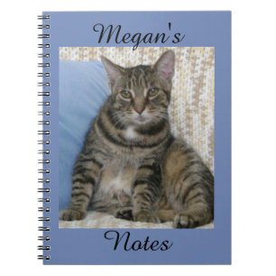Cute Tabby katt Photo Personlig Namn Anteckningsbok