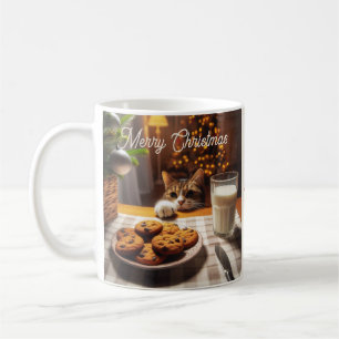 Cute Tabby katt Reaching for Cookies God jul Kaffemugg
