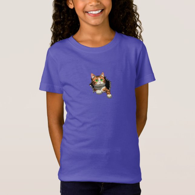 Cute Tabby katt T Shirt (Framsida)