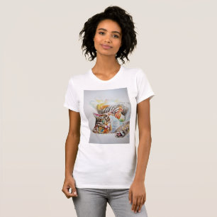 Cute Tabby katt Watercolor cat Girls T Shirt Top
