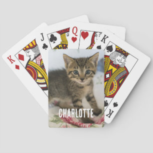 Cute Tabby Kitten Tittar förvånad Casinokort