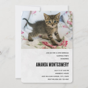 Cute Tabby Kitten Tittar överraskad födelsedag Inbjudningar