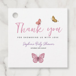Cute Tack Butterfly Girls Baby Shower Gåvor Etiketter