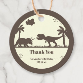 Cute Tack Dinosaur Silhouettes Birthday Gåvor Etiketter